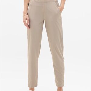 Athleta Brooklyn Straight-Leg mid-rise Pants in beige tan size 10P